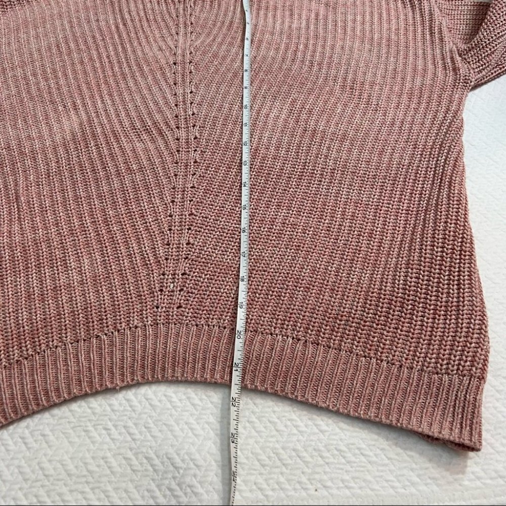 line the Label Drop Shoulder 100% Cotton Pink Pullover Sweater Size XS - Picture 9 of 9
